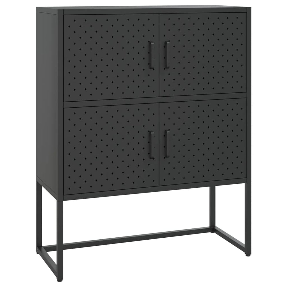 Schwarzes Highboard 80x100 cm aus Stahl