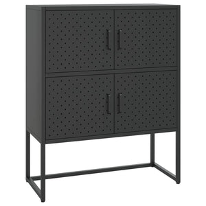 Schwarzes Highboard 80x100 cm aus Stahl