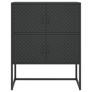 Schwarzes Highboard 80x100 cm aus Stahl