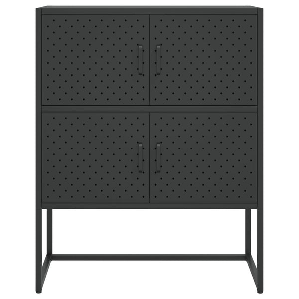 Schwarzes Highboard 80x100 cm aus Stahl