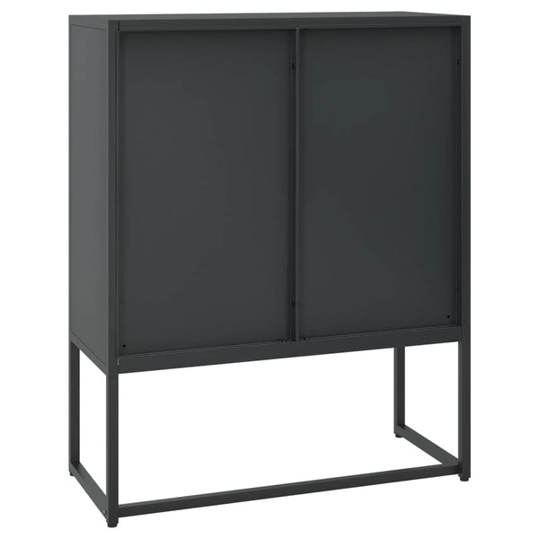 Schwarzes Highboard 80x100 cm aus Stahl
