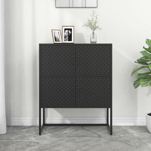 Schwarzes Highboard 80x100 cm aus Stahl