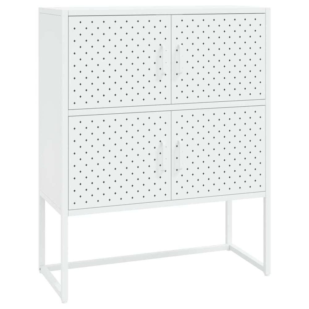 Weißes Highboard 80x100 cm Stahlschrank
