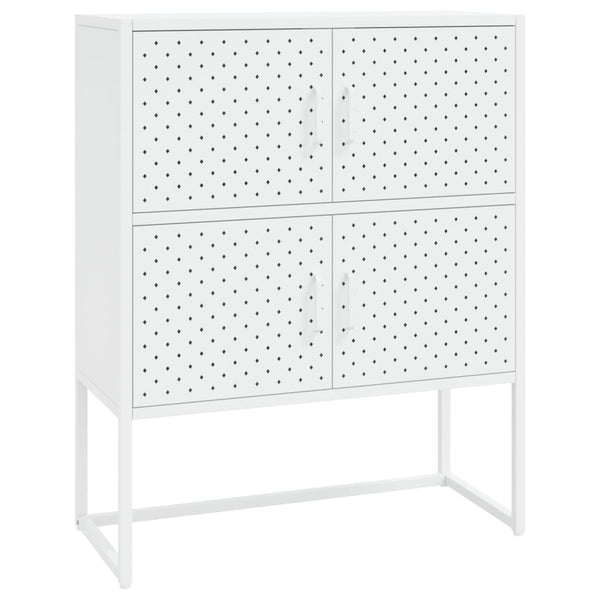 Weißes Highboard 80x100 cm Stahlschrank
