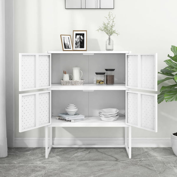 Weißes Highboard 80x100 cm Stahlschrank