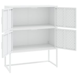 Weißes Highboard 80x100 cm Stahlschrank
