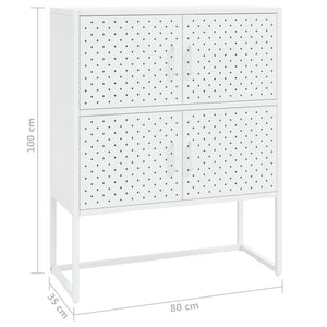 Weißes Highboard 80x100 cm Stahlschrank