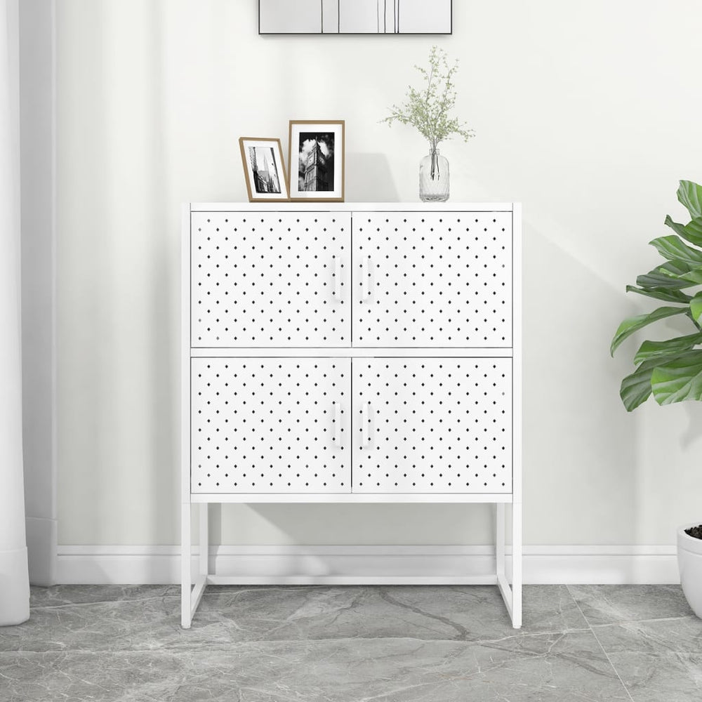 Weißes Highboard 80x100 cm Stahlschrank