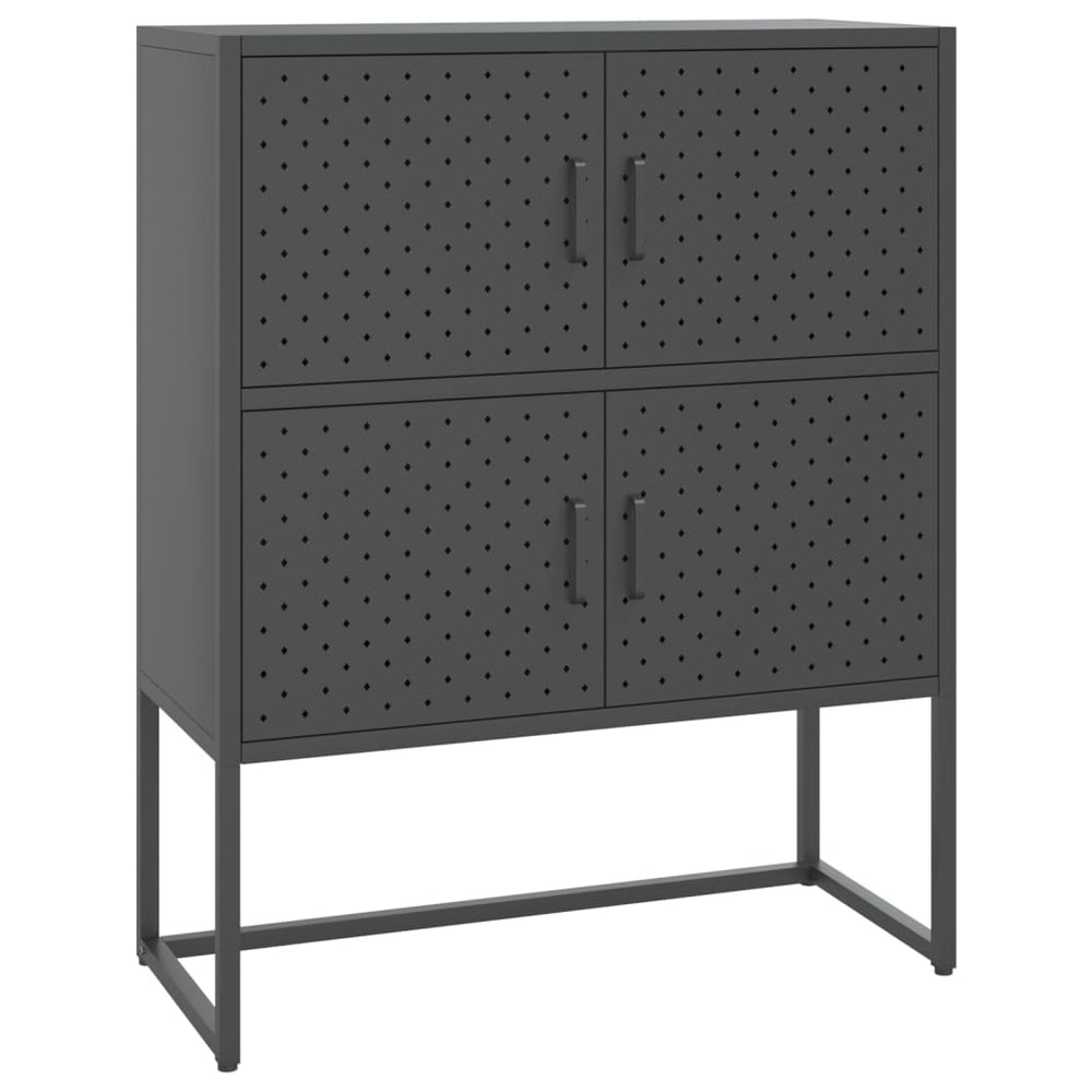 Highboard Anthrazit Stahl 80x35x100 cm