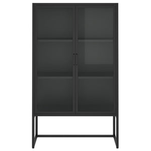Highboard Schwarz 80x135 cm Stahl/Glas