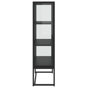 Highboard Schwarz 80x135 cm Stahl/Glas