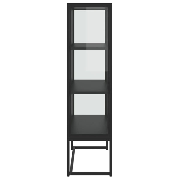 Highboard Schwarz 80x135 cm Stahl/Glas