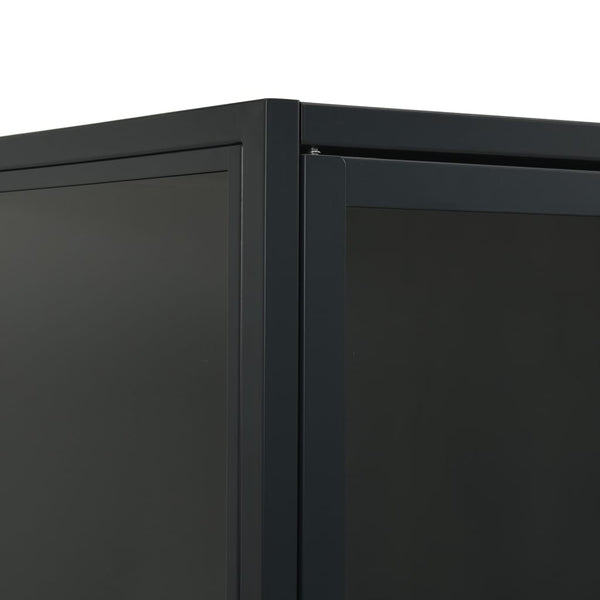 Highboard Schwarz 80x135 cm Stahl/Glas