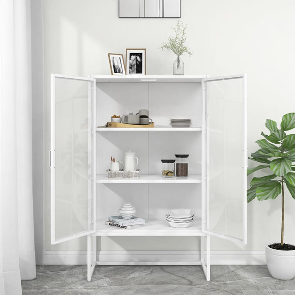 Highboard Weiß 80x35x135 cm