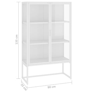 Highboard Weiß 80x35x135 cm