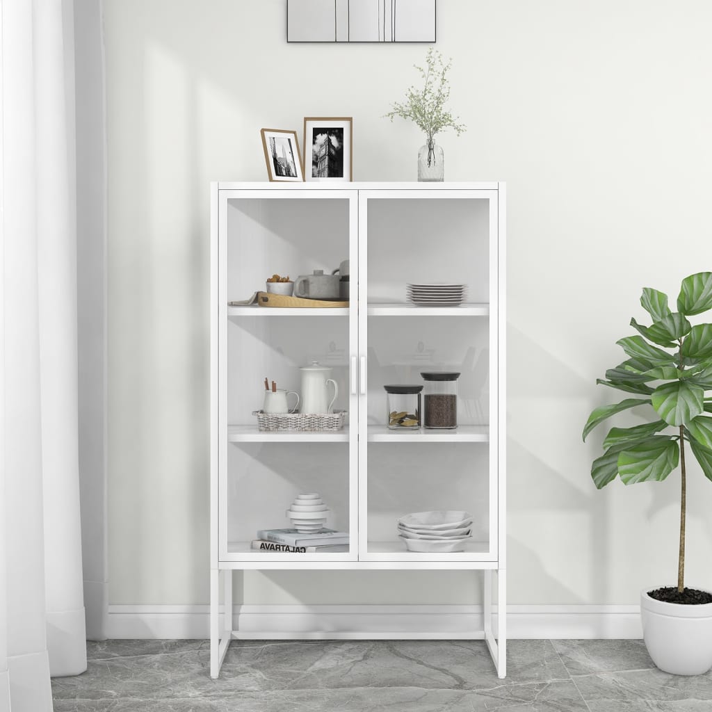 Highboard Weiß 80x35x135 cm