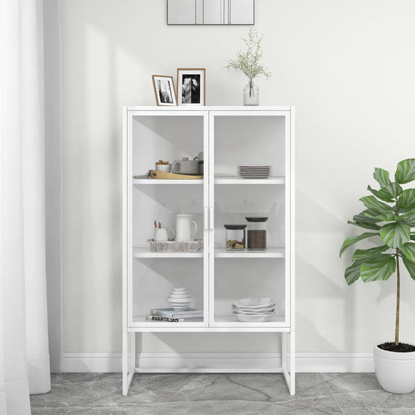 Highboard Weiß 80x35x135 cm
