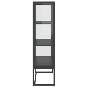 Highboard Anthrazit 80x35x135 cm Stahl/Glas