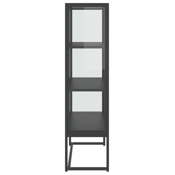 Highboard Anthrazit 80x35x135 cm Stahl/Glas