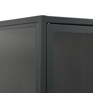 Highboard Anthrazit 80x35x135 cm Stahl/Glas