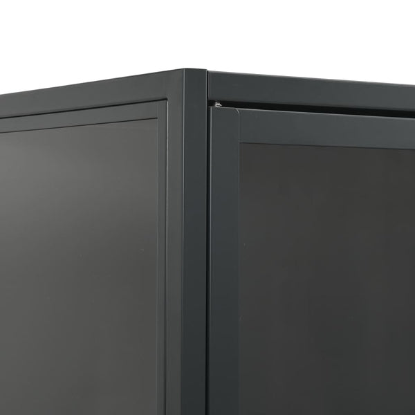 Highboard Anthrazit 80x35x135 cm Stahl/Glas
