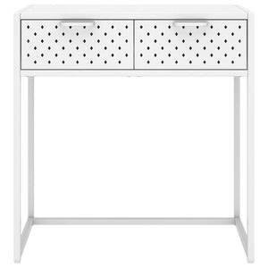 vidaXL Table console blanc 72x35x75 cm acier