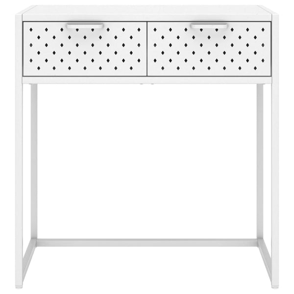 vidaXL Table console blanc 72x35x75 cm acier