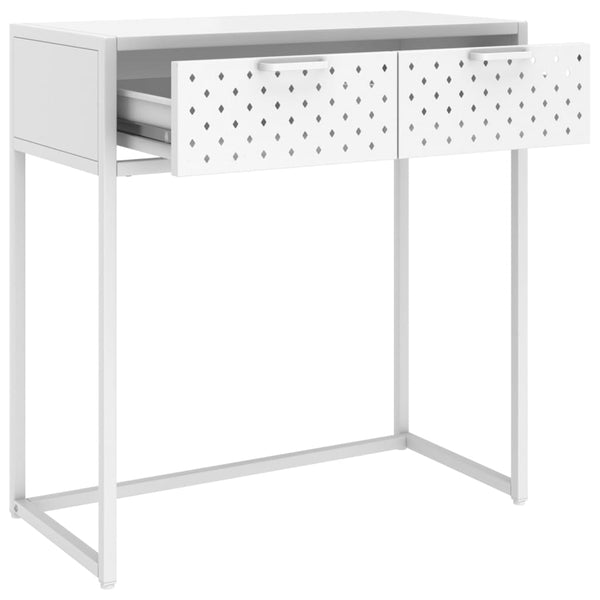 vidaXL Table console blanc 72x35x75 cm acier
