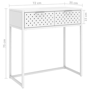 vidaXL Table console blanc 72x35x75 cm acier
