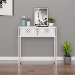 vidaXL Table console blanc 72x35x75 cm acier