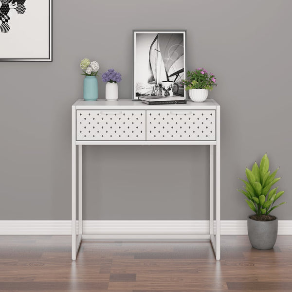 vidaXL Table console blanc 72x35x75 cm acier
