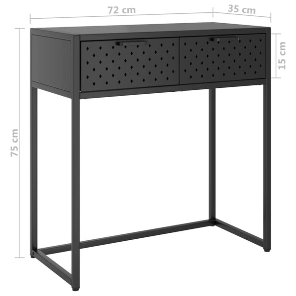 Anthrazit Konsolentisch Stahl 72x35x75 cm