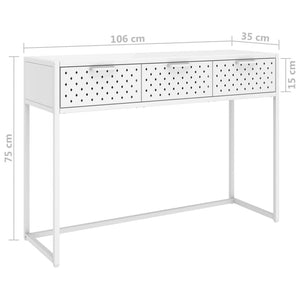 Weißer Konsolentisch 106 cm aus Stahl