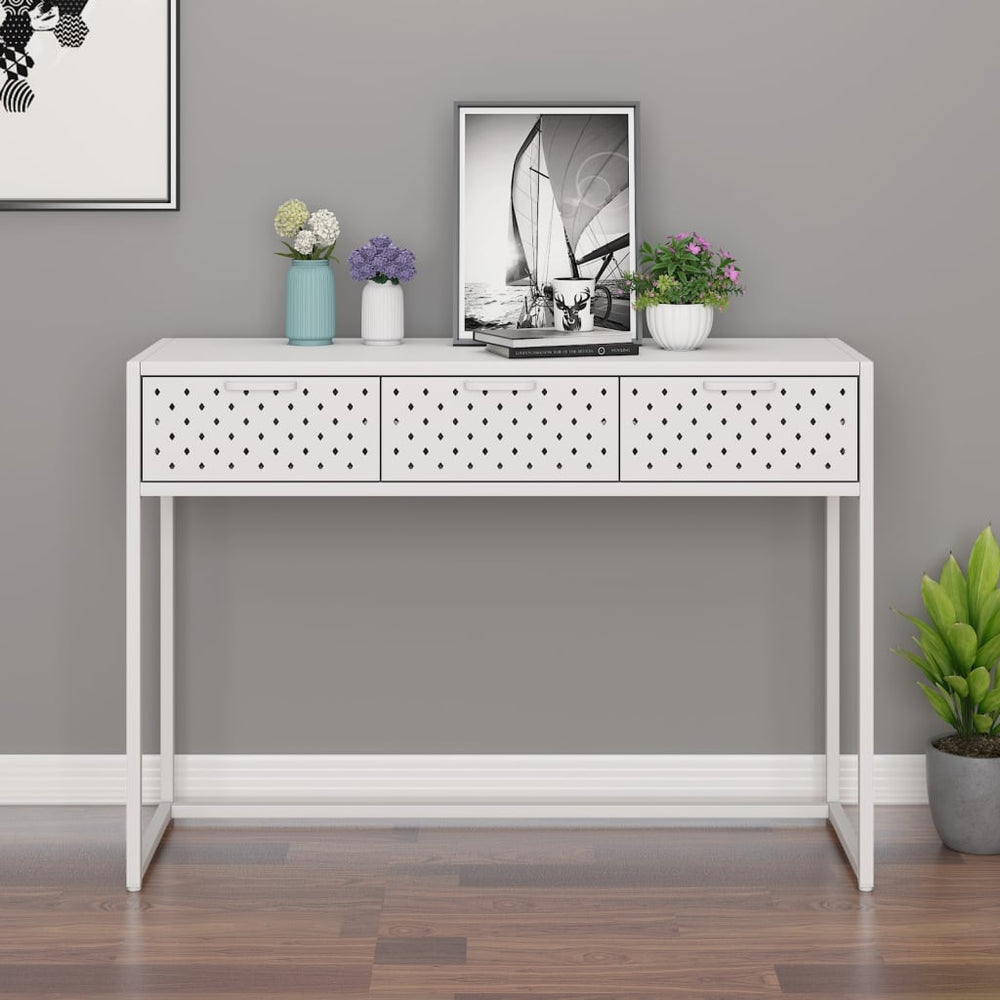 Weißer Konsolentisch 106 cm aus Stahl