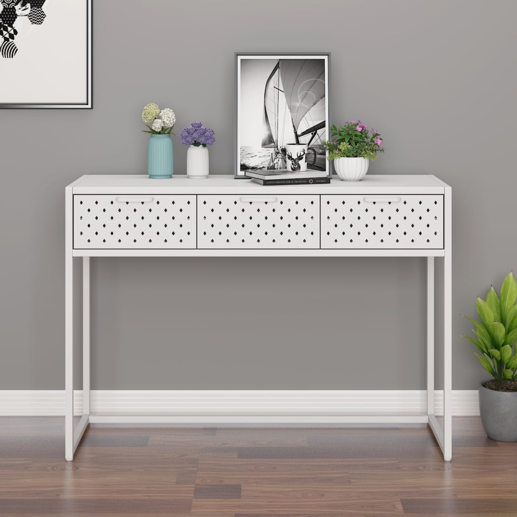 Weißer Konsolentisch 106 cm aus Stahl