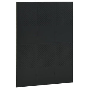 Schwarzer Raumteiler 120x180 cm, 3-teilig