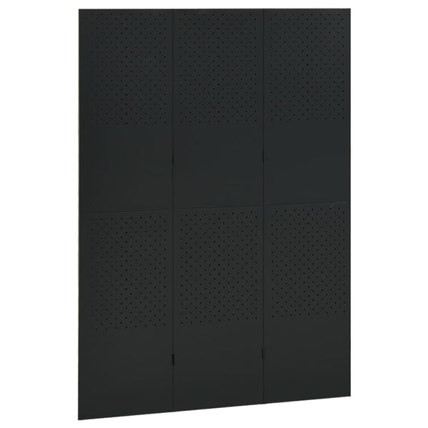 Schwarzer Raumteiler 120x180 cm, 3-teilig