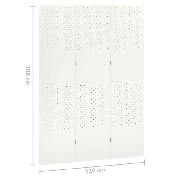 Weißer Raumteiler 3-teilig 120x180 cm