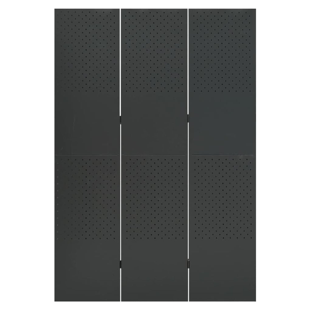 3-teiliger Raumteiler Anthrazit 120x180 cm