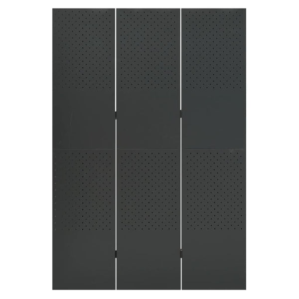 vidaXL Séparateur de pièce à 3 panneaux Anthracite 120x180 cm Acier