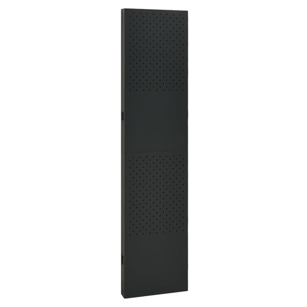 vidaXL Séparateur de pièce à 4 panneaux noir 160x180 cm acier