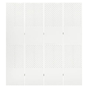 Weißer Raumteiler, 4-teilig, 160x180 cm, Stahl