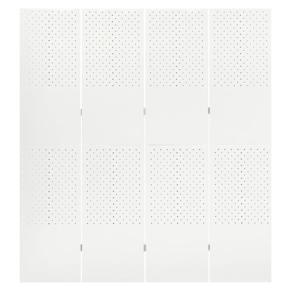 Weißer Raumteiler, 4-teilig, 160x180 cm, Stahl