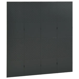 vidaXL Paravent à 4 panneaux anthracite 160x180 cm acier
