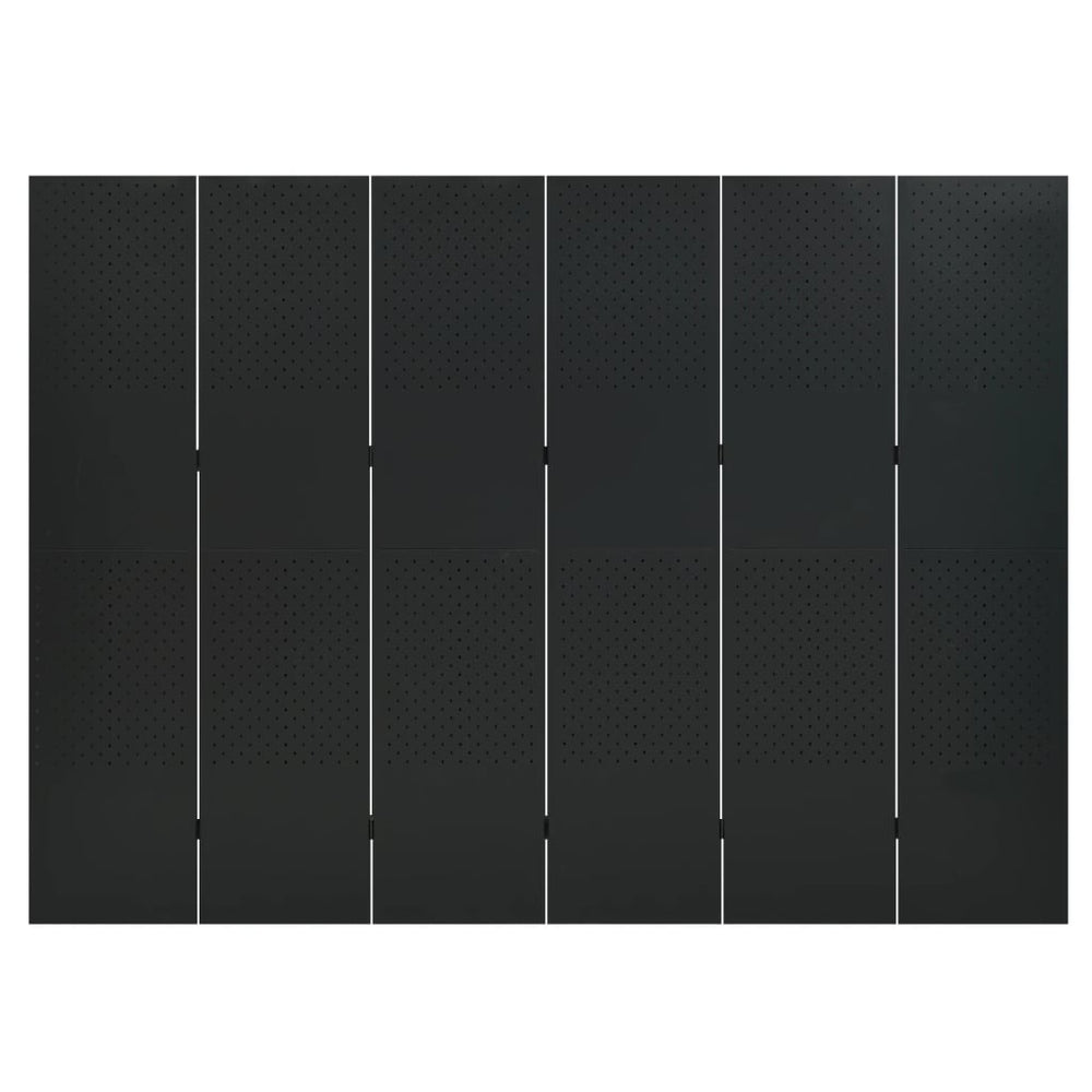 Schwarzer Raumteiler 240x180 cm Stahl