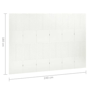 6-teiliger Raumteiler Weiß 240x180 cm