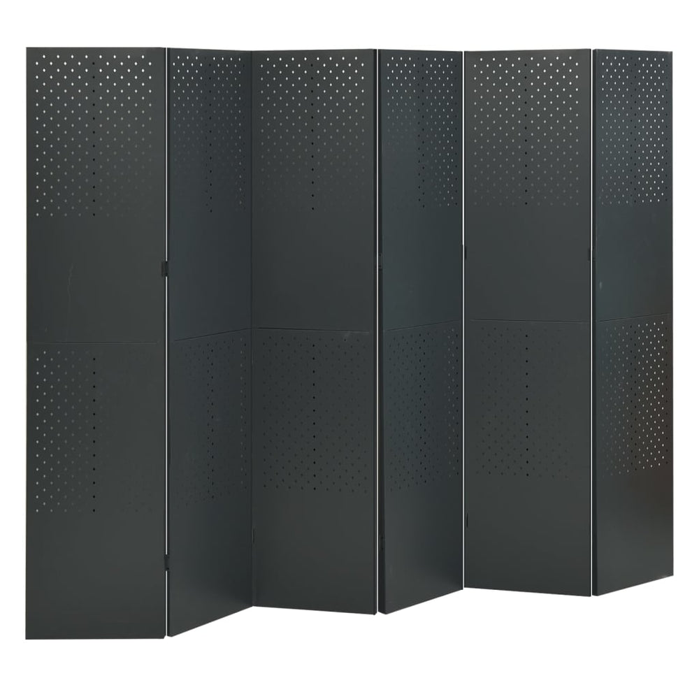Anthrazit Raumteiler 240x180 cm Stahl 6-teilig