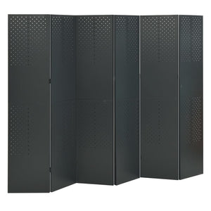 vidaXL Cloison de séparation à 6 panneaux Anthracite 240x180 cm Acier