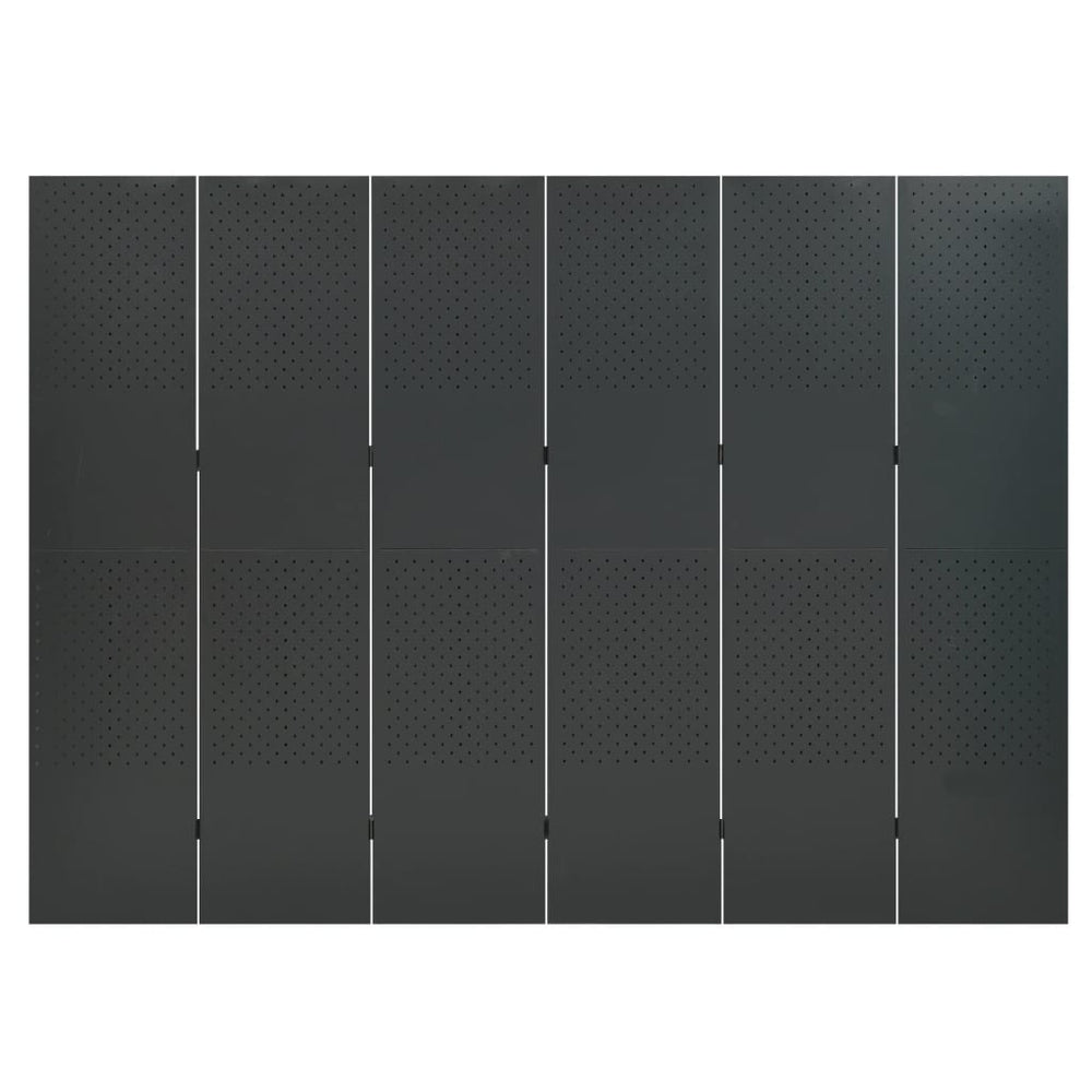 Anthrazit Raumteiler 240x180 cm Stahl 6-teilig