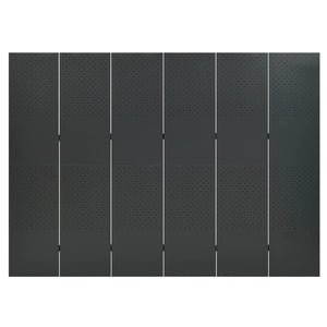 vidaXL Cloison de séparation à 6 panneaux Anthracite 240x180 cm Acier